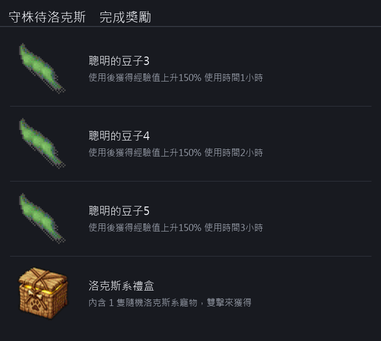 守株待洛克斯 獎勵